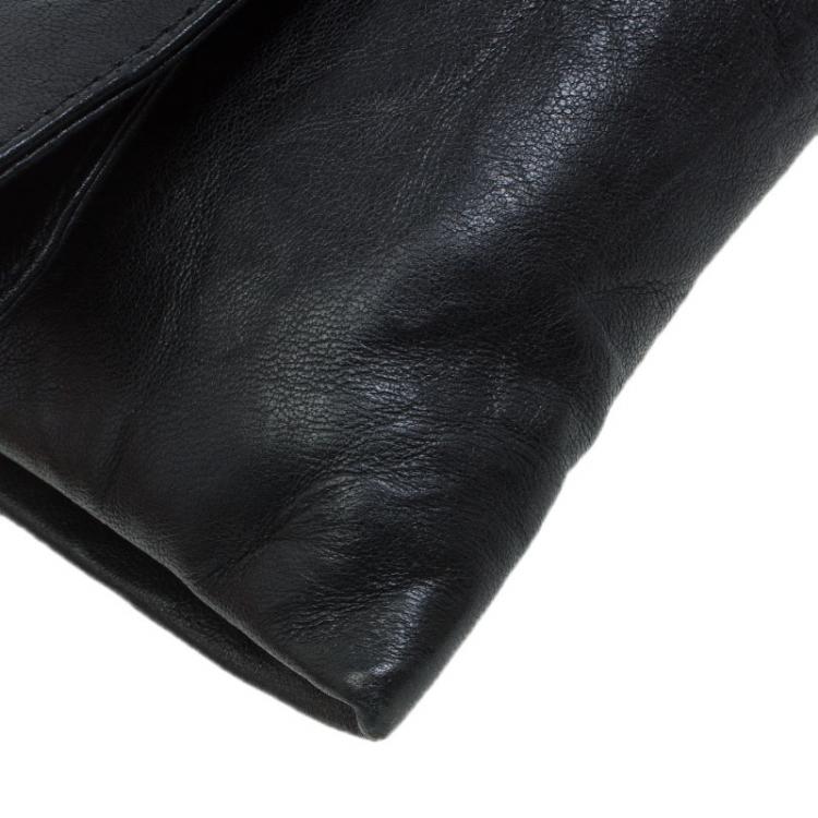 Pre Owned Jimmy Choo Black Leather Chandra Clutch