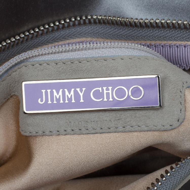 Pre Owned Jimmy Choo Grey Satin Carissa Clutch