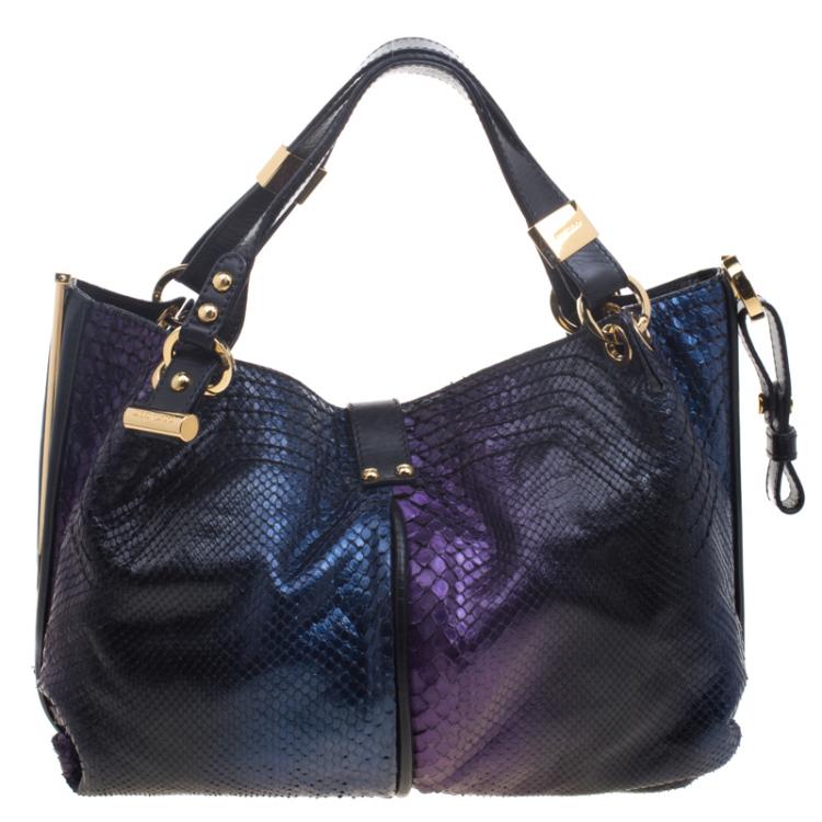 Pre Owned Jimmy Choo Holographic Python Ayse Shoulder Bag