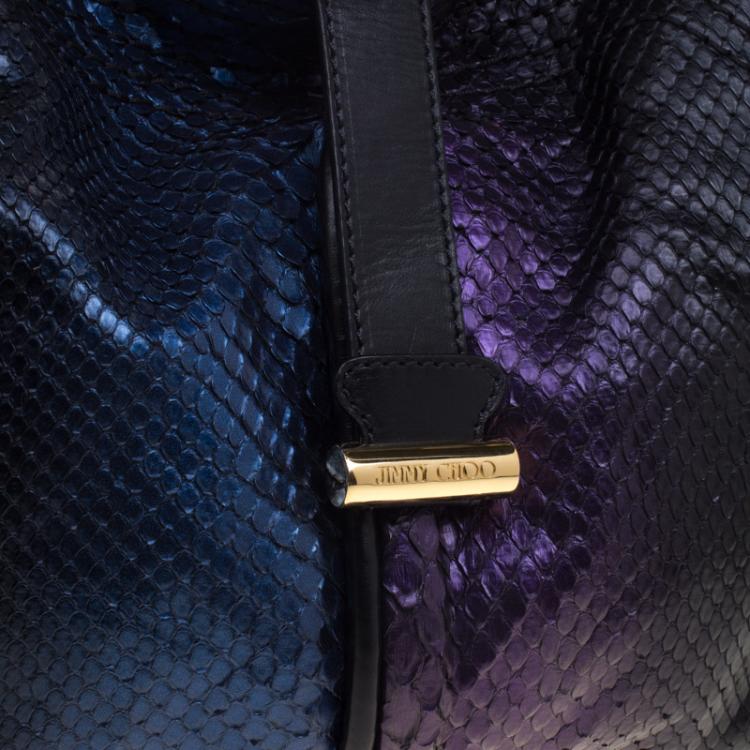 Pre Owned Jimmy Choo Holographic Python Ayse Shoulder Bag