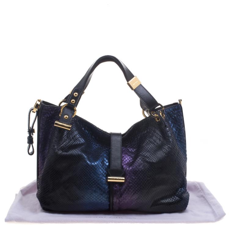Pre Owned Jimmy Choo Holographic Python Ayse Shoulder Bag