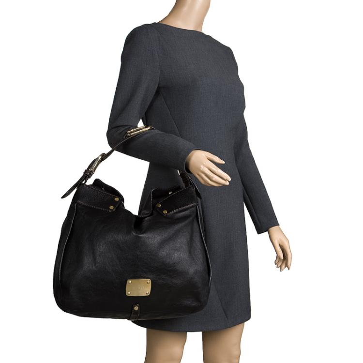 Pre Owned Jimmy Choo Black Leather Hobo