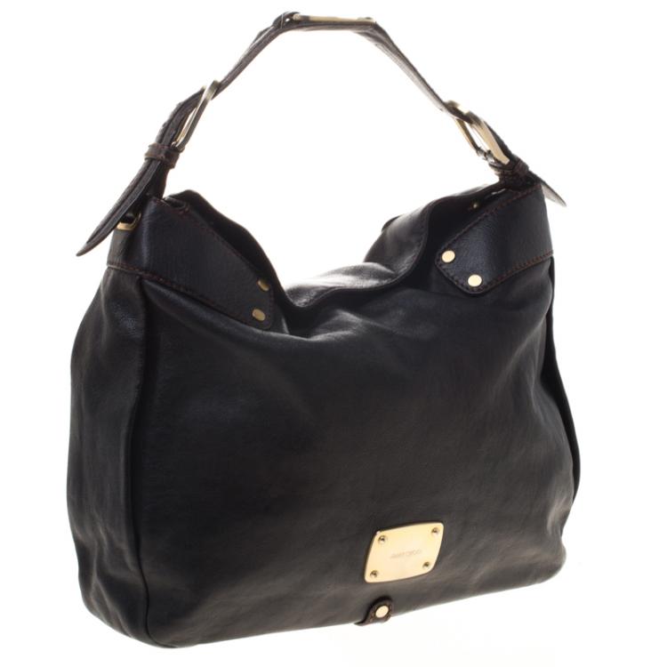 Pre Owned Jimmy Choo Black Leather Hobo