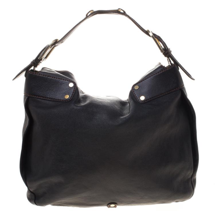 Pre Owned Jimmy Choo Black Leather Hobo