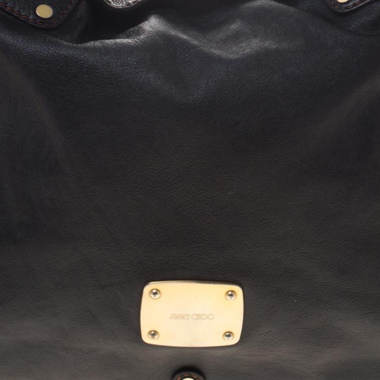 Pre Owned Jimmy Choo Black Leather Hobo