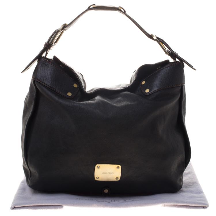 Pre Owned Jimmy Choo Black Leather Hobo