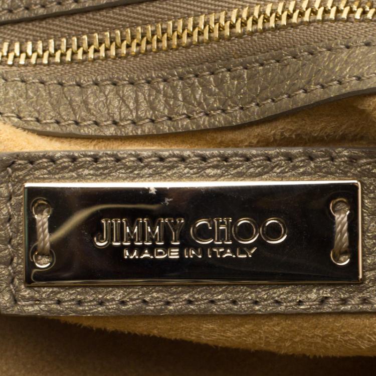 Pre Owned Jimmy Choo Gold Leather Large Sky Bangle Hobo