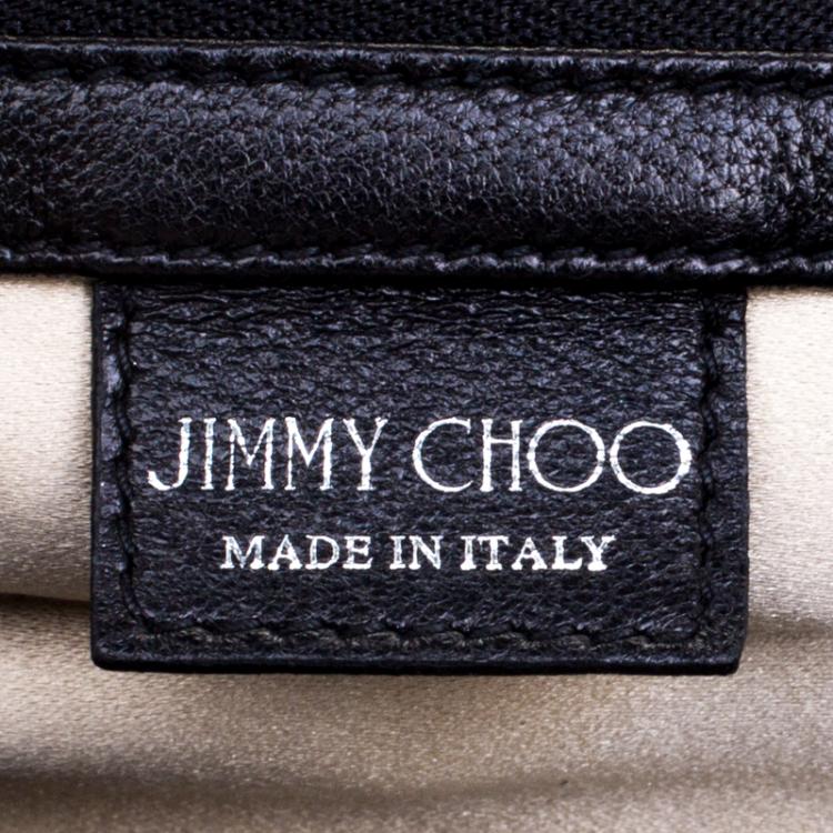 Pre Owned Jimmy Choo Black Leather and Suede Chandra Clutch