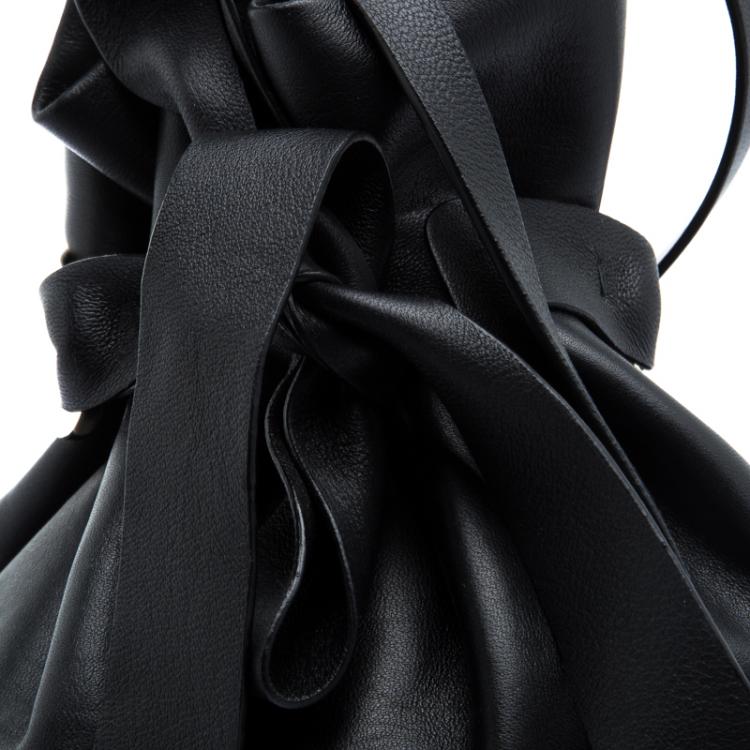 Pre Owned Jimmy Choo Black Nappa Leather Eve Bucket Bag