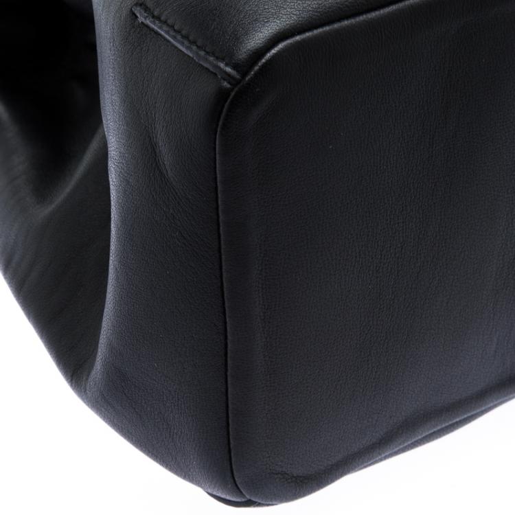 Pre Owned Jimmy Choo Black Nappa Leather Eve Bucket Bag
