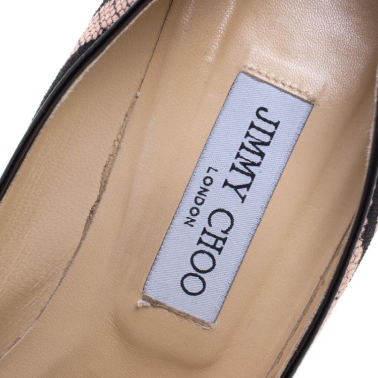 Pre Owned Jimmy Choo Vintage Rose Zebra Lace On Suede Agnes Pointy Toe Pumps Size 40