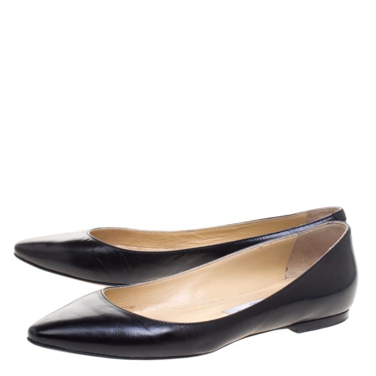 Pre Owned Jimmy Choo Black Leather Goa Pointed Toe Pumps Size 37