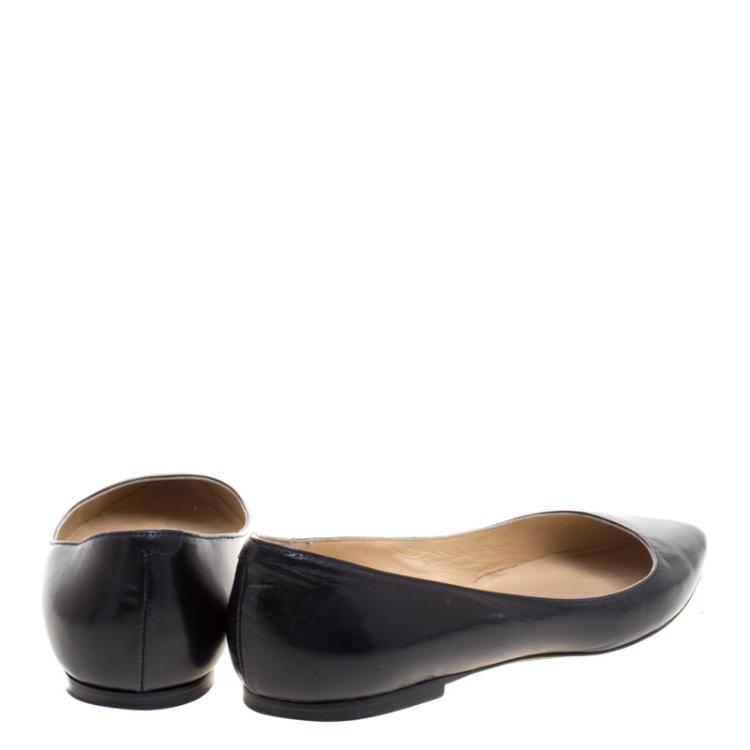 Pre Owned Jimmy Choo Black Leather Goa Pointed Toe Pumps Size 37