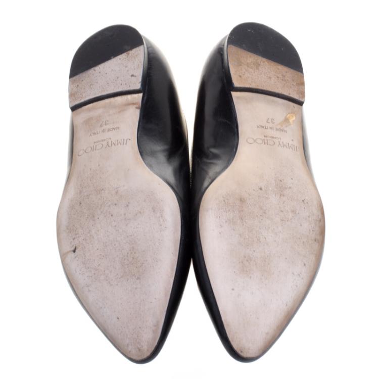 Pre Owned Jimmy Choo Black Leather Goa Pointed Toe Pumps Size 37