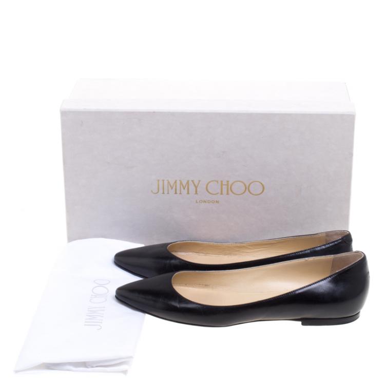 Pre Owned Jimmy Choo Black Leather Goa Pointed Toe Pumps Size 37