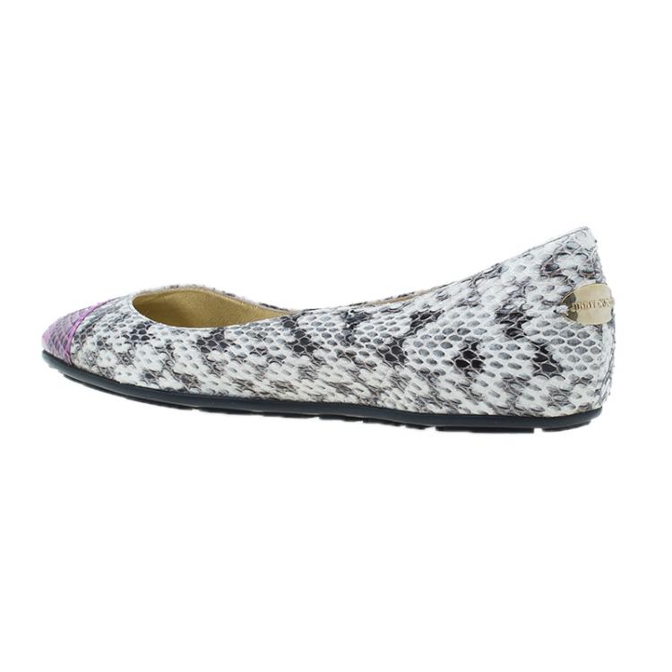 مملوكة مسبقًا Jimmy Choo Elaphe Whirl Ballet Flats Size 38