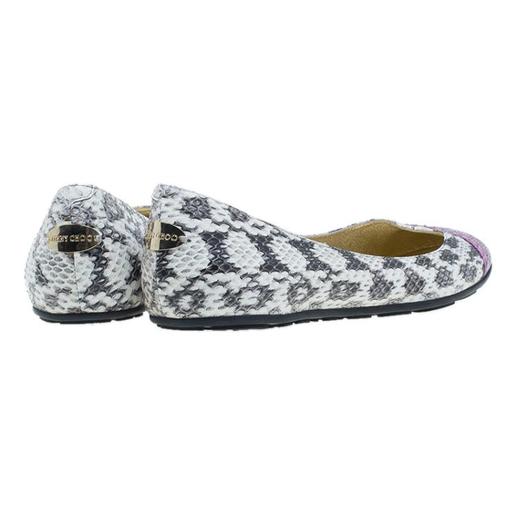 مملوكة مسبقًا Jimmy Choo Elaphe Whirl Ballet Flats Size 38