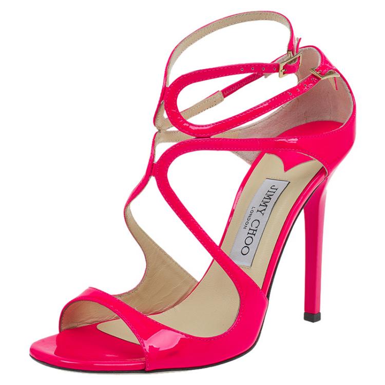 Lyst - Jimmy Choo Lance Patent Leather Sandals in Blue