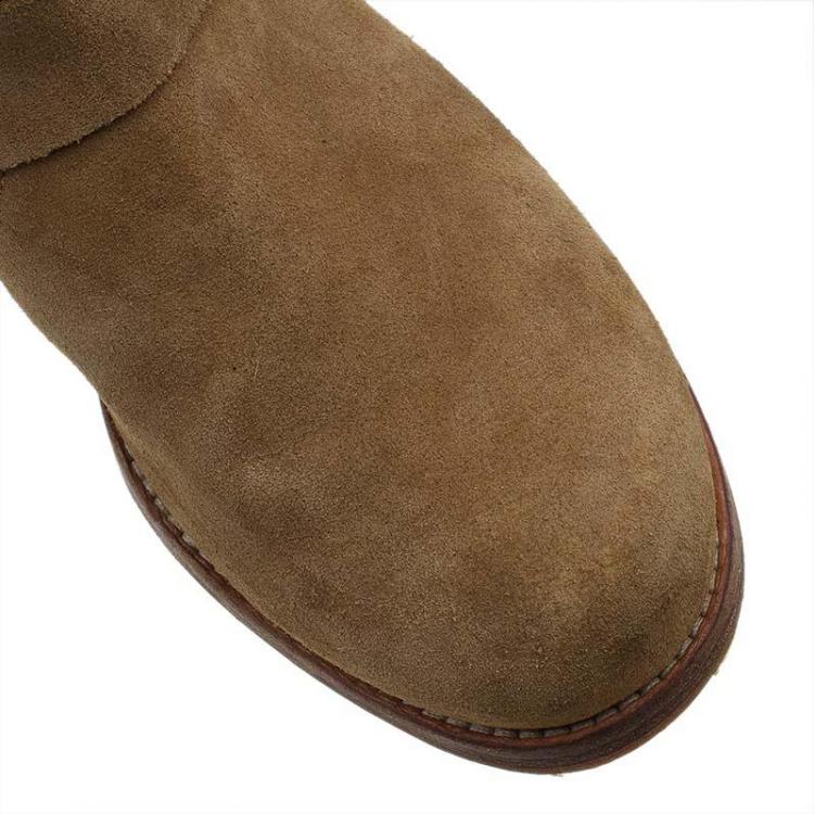 Pre Owned Jimmy Choo Beige Suede Youth Biker Boots Size 38