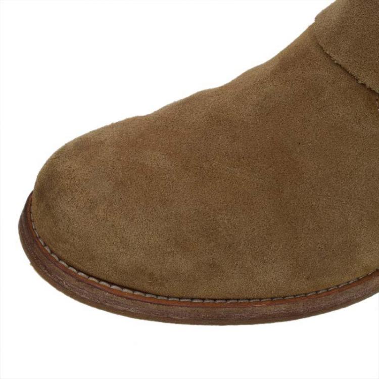Pre Owned Jimmy Choo Beige Suede Youth Biker Boots Size 38