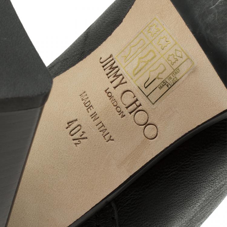 مملوكة مسبقًا Jimmy Choo Black Leather Youth Biker Boots Size 40.5