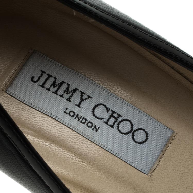 Pre Owned Jimmy Choo Black Leather Pointed Toe Pumps Size 41