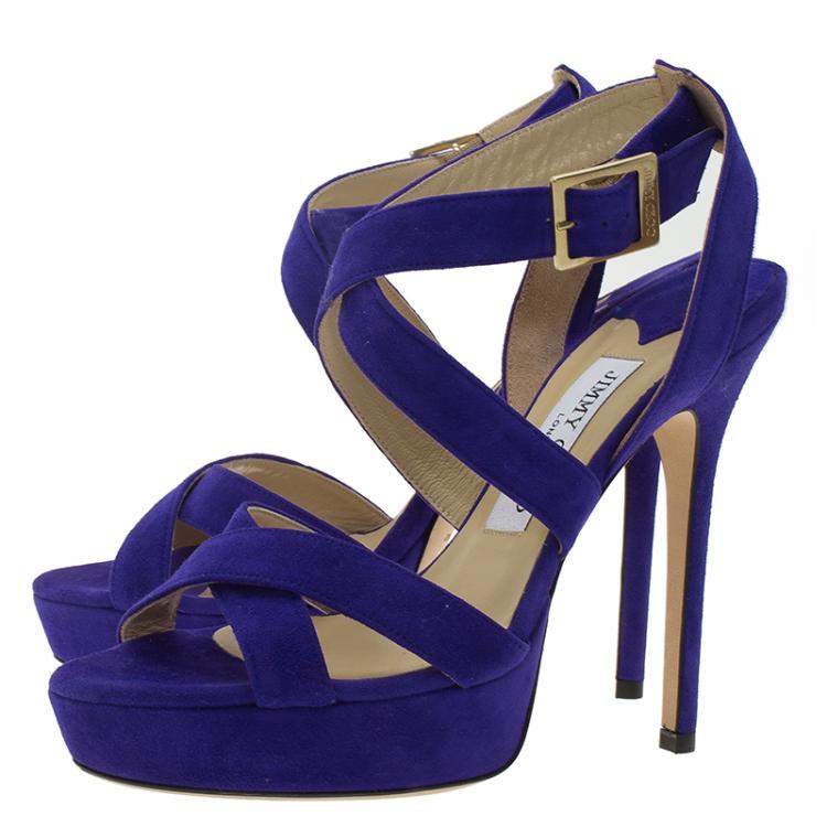 Jimmy Choo Purple Suede Vamp Platform Sandals Size 36 Jimmy Choo | TLC