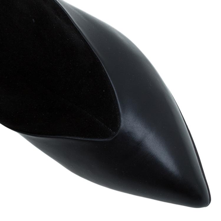 Pre Owned Jimmy Choo Black Leather and Suede Diad Ankle Boots Size 37 