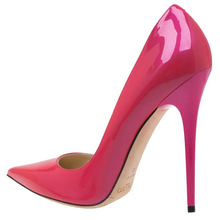 Pre Owned Jimmy Choo Pink Patent Anouk Pumps Size 41