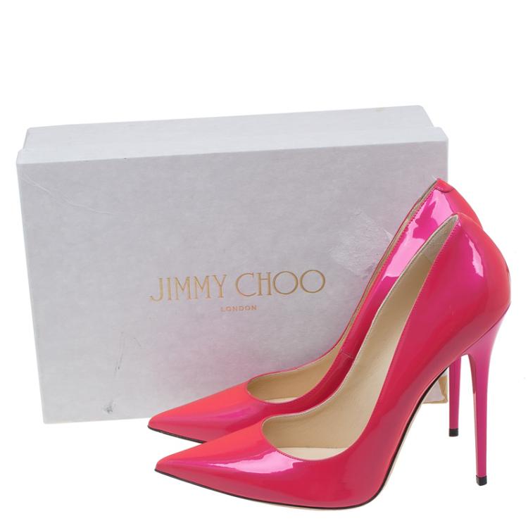 Pre Owned Jimmy Choo Pink Patent Anouk Pumps Size 41