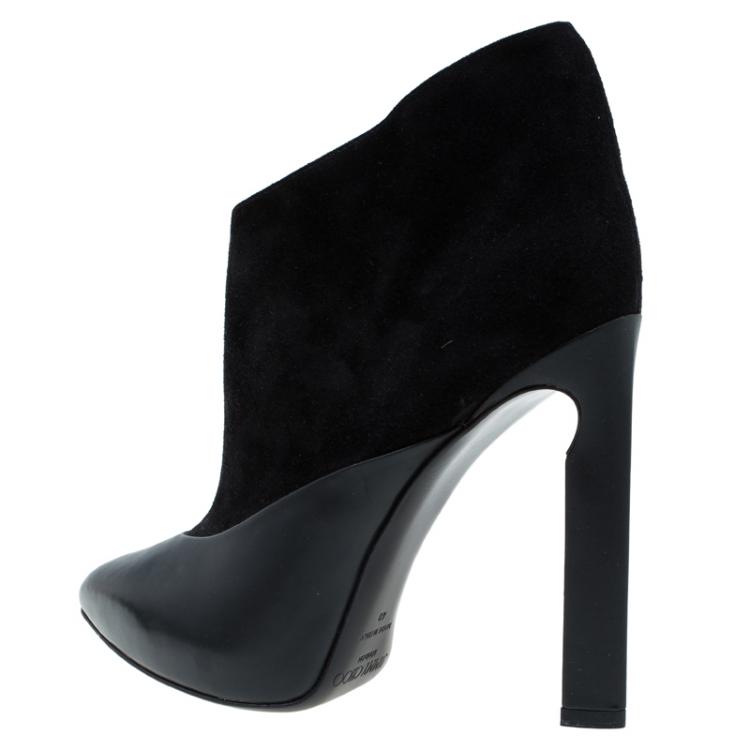 مملوكة مسبقًا Jimmy Choo Black Leather and Suede Diad Ankle Boots Size 40