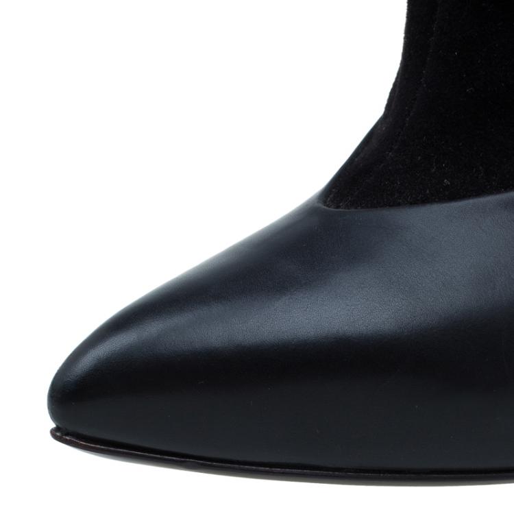 مملوكة مسبقًا Jimmy Choo Black Leather and Suede Diad Ankle Boots Size 40