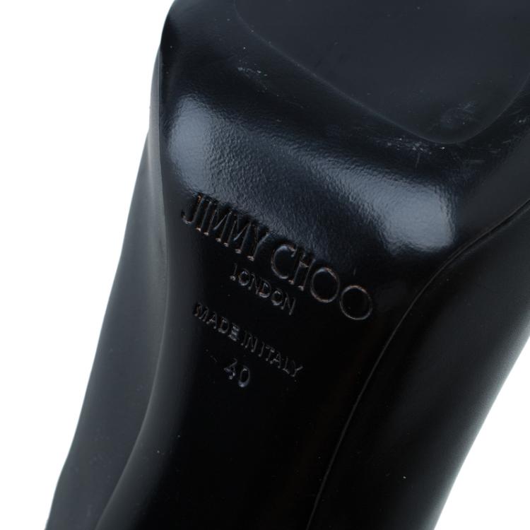 مملوكة مسبقًا Jimmy Choo Black Leather and Suede Diad Ankle Boots Size 40