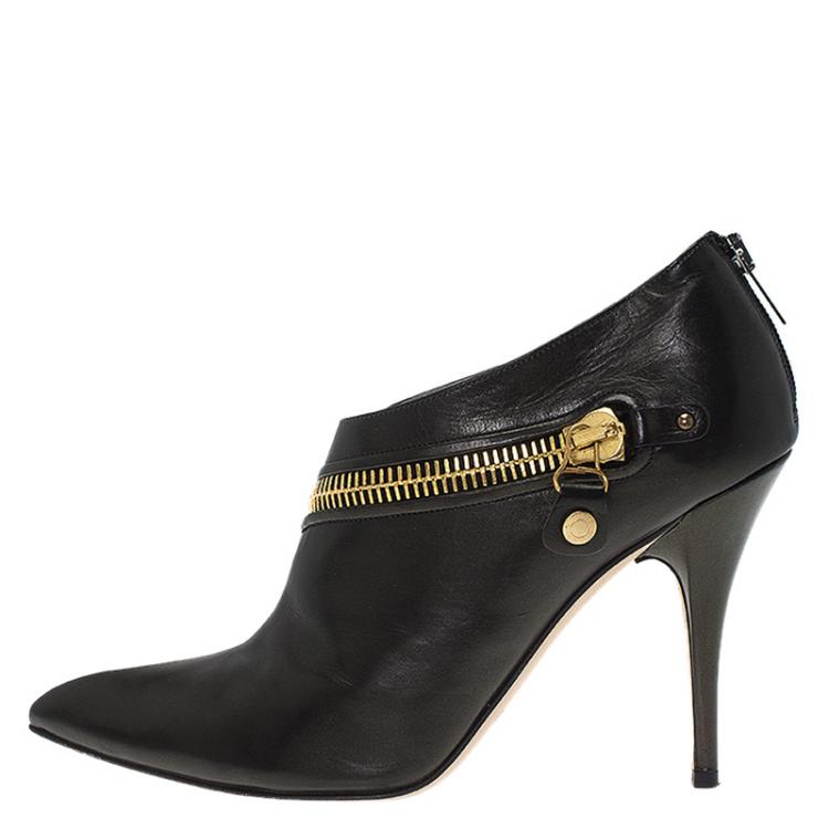 Pre Owned Jimmy Choo Black Leather Cannes Ankle Boots Size 40