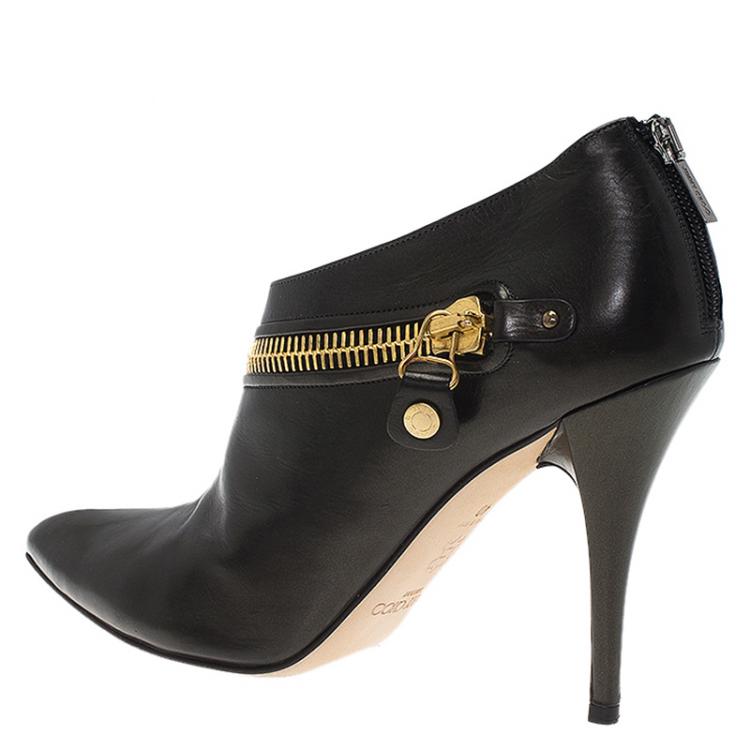 Pre Owned Jimmy Choo Black Leather Cannes Ankle Boots Size 40