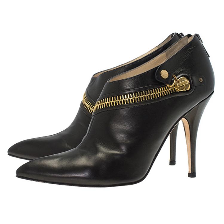 Pre Owned Jimmy Choo Black Leather Cannes Ankle Boots Size 40