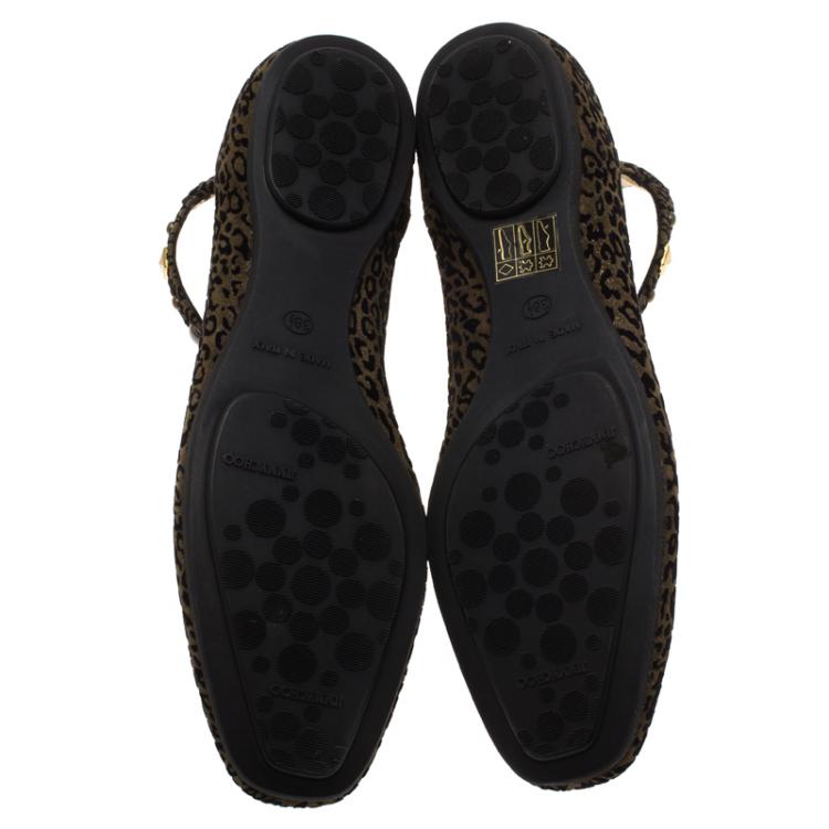 Pre Owned Jimmy Choo Brown Leopard Print Studded Suede Walton Gladiator Flats Size 38.5