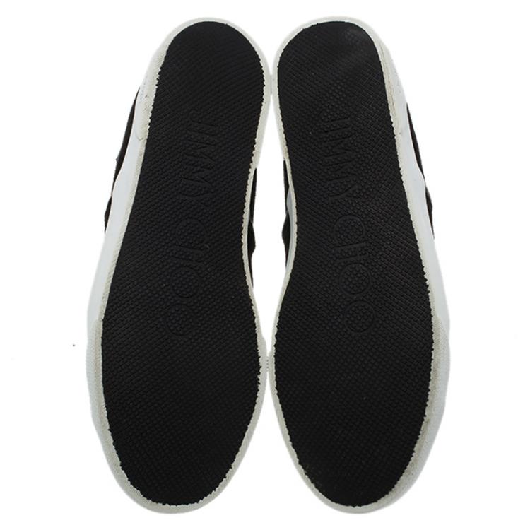 مملوكة مسبقًا Jimmy Choo Black Velvet and Leather Dellavel High Top Sneakers Size 38.5