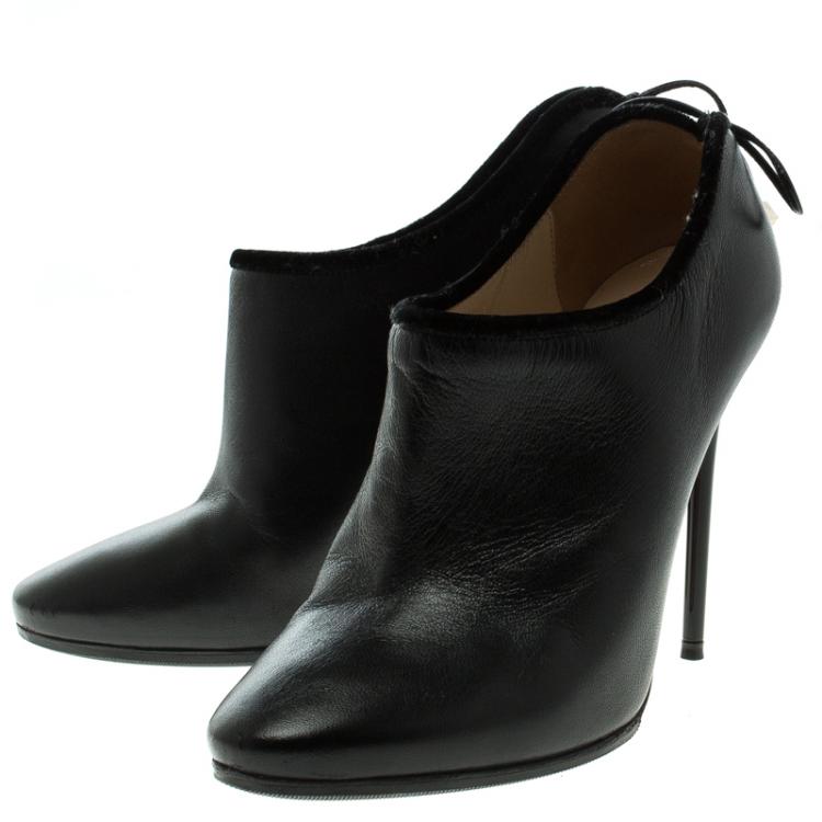 Pre Owned Jimmy Choo Black Leather Rogue 110 Ankle Boots Size 35.5 