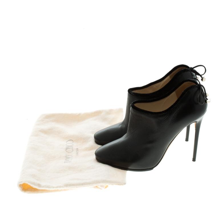 Pre Owned Jimmy Choo Black Leather Rogue 110 Ankle Boots Size 35.5 