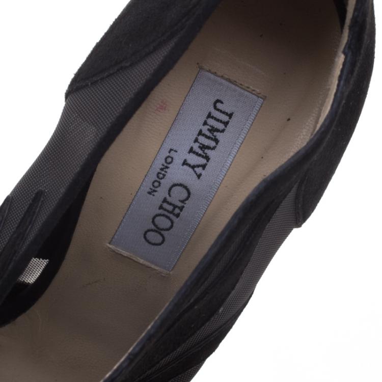 مملوكة مسبقًا Jimmy Choo Black Nylon and Suede Kerfield Ankle Booties Size 39