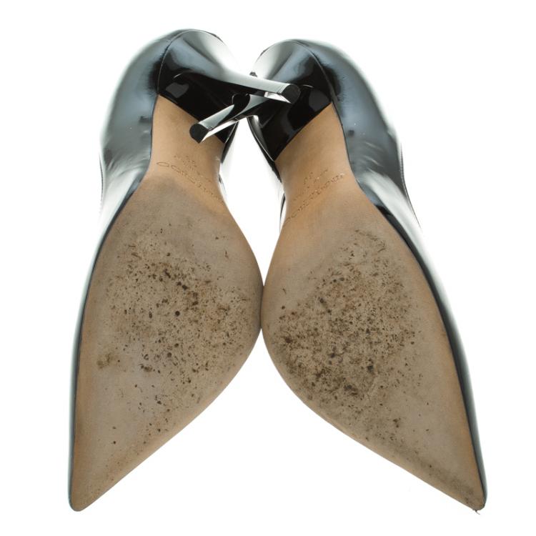Pre Owned Jimmy Choo Black Patent Leather Anouk Pointed Toe Pumps Size 36