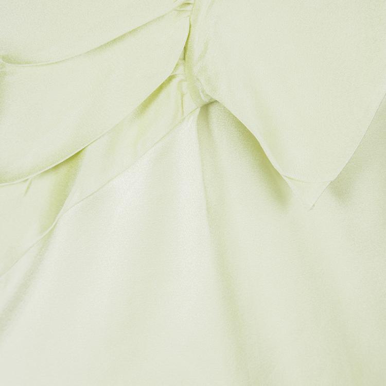 Pre Owned John Galliano Lemon Yellow Satin Asymmetric Shoulder Detail Maxi Dress M
