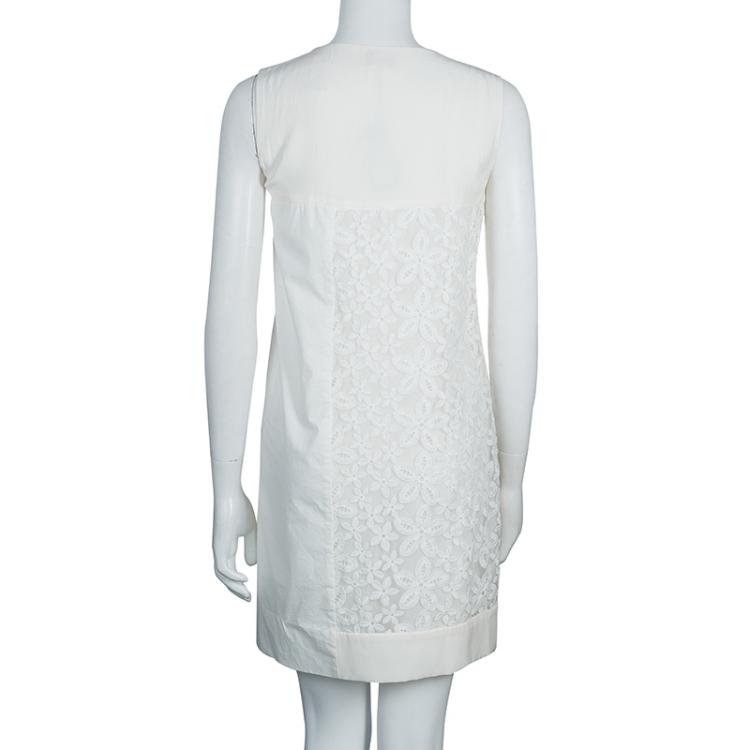 Pre Owned Joseph White Lori Embroidered Dress M