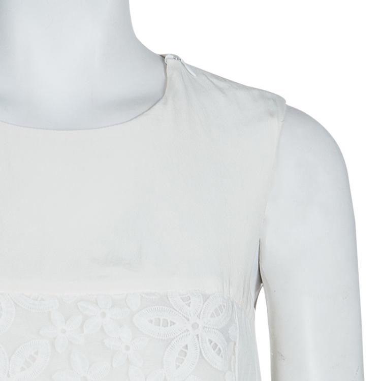Pre Owned Joseph White Lori Embroidered Dress M
