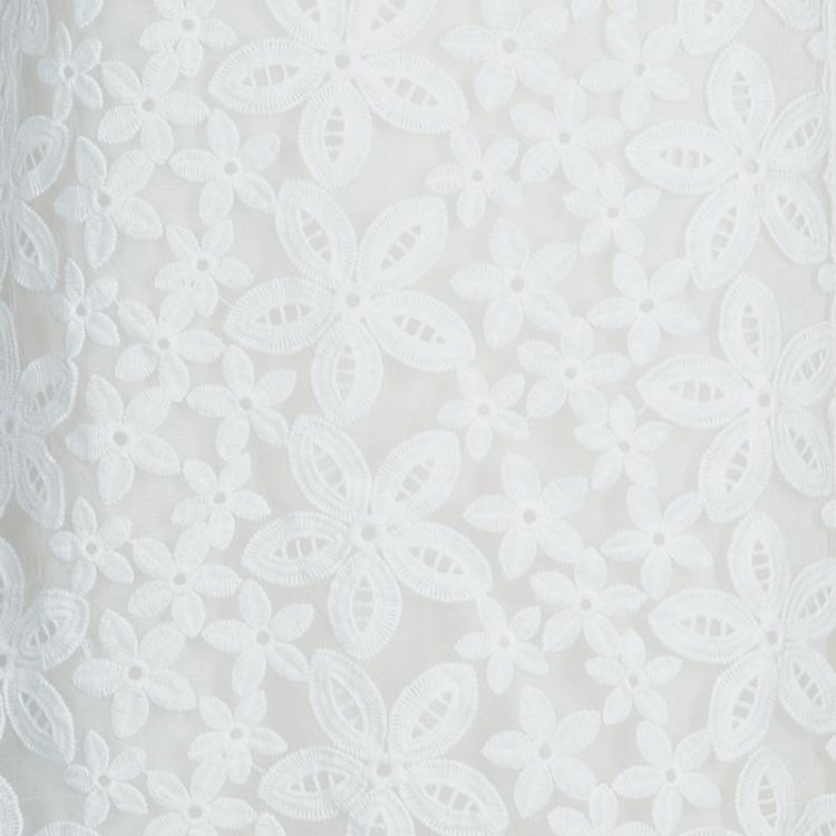 Pre Owned Joseph White Lori Embroidered Dress M