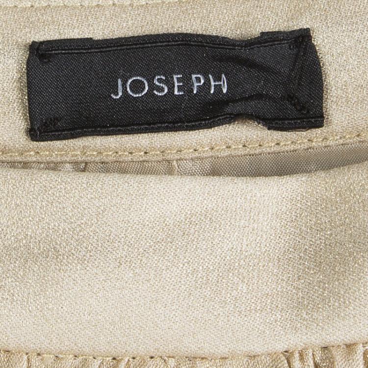 Pre Owned Joseph Gold Silk Tiered Petra Skirt S