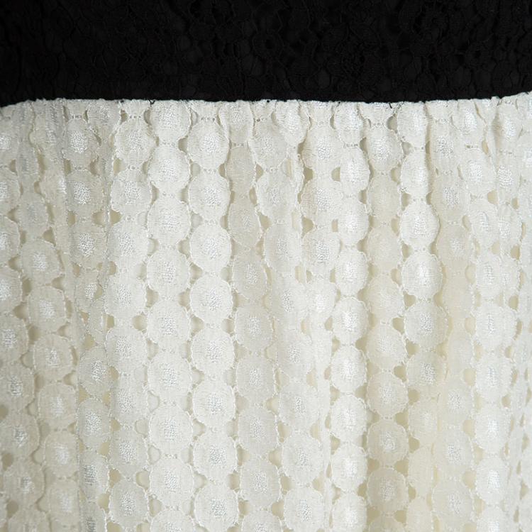 Pre Owned Joseph Monochrome Strapless Lace Alicia Dress M