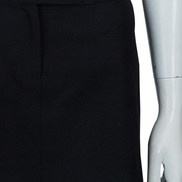 Pre Owned Joseph Black Buckle Detail Wool Skirt M