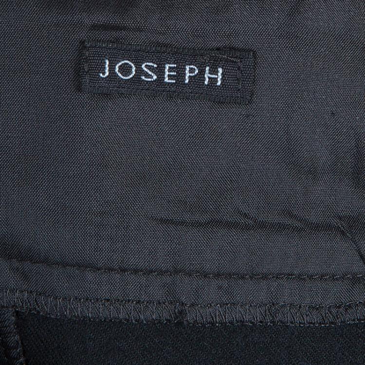 Pre Owned Joseph Black Buckle Detail Wool Skirt M